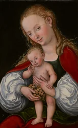 Madone et enfant avec des raisins